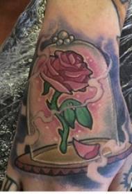 ụmụ nwoke nọ n’azụ aka sere gradient mfe line plant rose tattoo picture