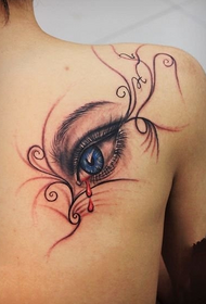 zpět kapající krev oko tetování postava