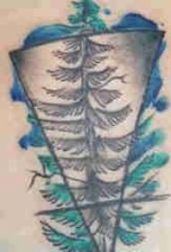 Plant tatoveringsjente på baksiden av det fargede tatoveringsbildet
