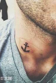 Neck Boat Anchor Tattoo pattern