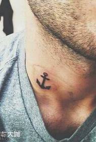 Neck Boat Anchor Tattoo -malli