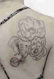 tattoo black girls Flowers and elephant tattoo pictures on the back