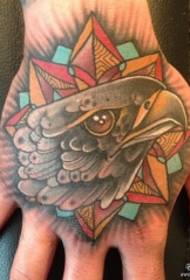 hand back school eagle head tattoo pattern