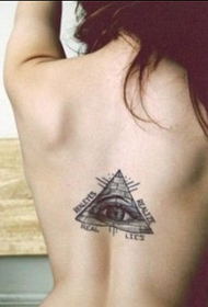 beauté dos lettre yeux noir et blanc tatouage