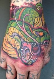 mano indietro modello tatuaggio serpente di colore europeo e americano