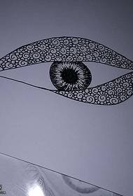 manuscrito desenho olho tatuagem padrão