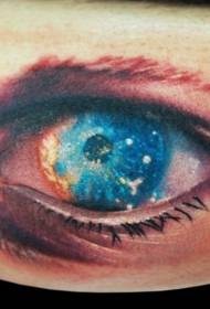 невероятная татуировка с водой из глаз и огнем 90917 - Винтажный цветной гроб с татуировкой Eye Moon