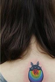naisten kaulan väri chinchillas tatuointi kuvio kuva