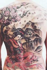 tatuaggi posteriori maschi maschi sul retro Immagini di tatuaggi di grandi alberi e geishe