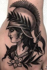 Hand zurück europäischen und amerikanischen römischen weiblichen Krieger Tattoo-Muster