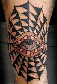 ollos misteriosos e patrón de tatuaxe de telaraña