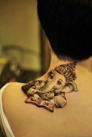 mielas mielas dramblio kaklo tatuiruotės modelio paveikslėlis
