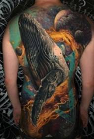 nois masculins tatuatges al darrere del planeta i imatges de tatuatges de balena
