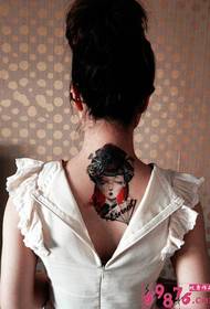 geisha skönhet mode hals tatuering bild