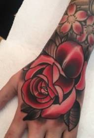 I-European Fan's rose imbali yesikole emuva ukwazisa kwe-Tattoo