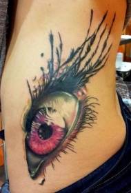 waist eyelashes long eye tattoo pattern