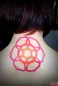 Back neck red bliss tattoo picture