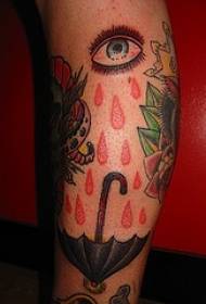 Stiletti europei stile chiancianu ochji è mudellu di tatuaggi di ombrello