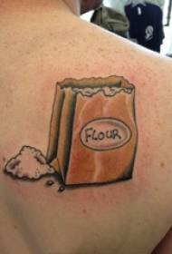 Boys painted on the back of the gradient geometric line paper bag tattoo picture