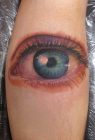 calf realistic blue pupil eye tattoo pattern
