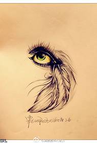 pictiúr lámhscríbhinn tattoo súile dubha liath
