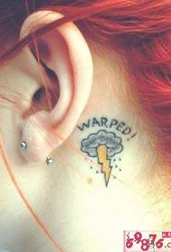 After the ear dark clouds tattoo picture