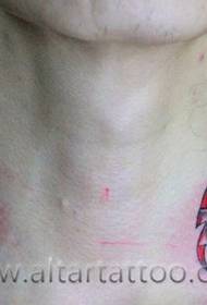 modello del tatuaggio del pugnale del collo penetrante del collo fresco