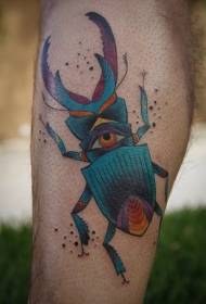 calf ສົດໃສ stag beetle ຮູບແບບ tattoo ຕາທີ່ດີ