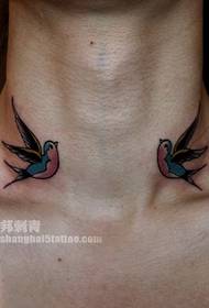 脖子鴿子紋身圖案