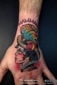 Hand zurück Mode klassische Schule Schönheit Tattoo Muster