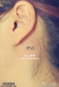 Anglická abeceda tetovanie vzor za uchom 91324 - malý tón tetovanie vzor na zadnej strane ucha