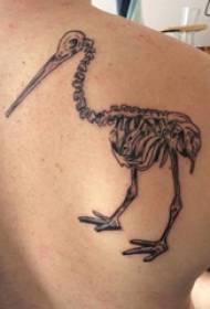Ben tatuering pojkar tillbaka på svart fågel ben tatuering bild