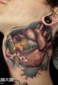 hals hjärta tatuering mönster