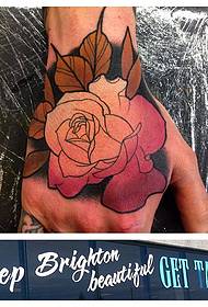 kézzel vissza Rose tetoválás minta