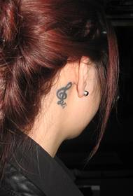 woman's ear behind the tattoo pattern - 蚌埠 tattoo show picture Xia Yi tattoo recommended
