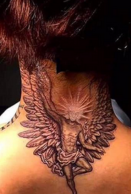 flickhals med en annan typ av älgtatuering 91975-personlig kreativ tatuering för manlig nacke