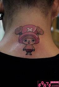 foto di tatuaggio collo carino cartone animato
