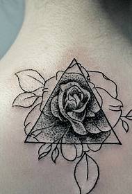 lány vissza tetoválás geometriai Rózsa tetoválás tetoválás
