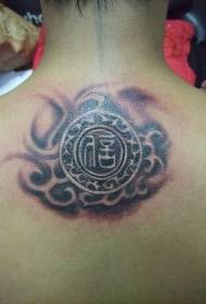 terug Chinese zegen totem tattoo patroon