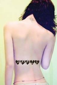 мода краса зворотного листа татуювання серця 94503 - красива дівчина перо татуювання на спині