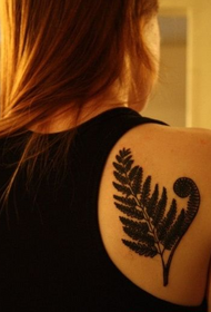 tatuaggi di foglie di erba spalla ragazze