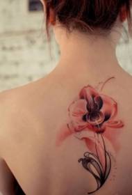 Schönheit zurück Persönlichkeit rosa Blume Tattoo-Muster