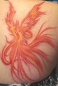 kvinnelig tatovering av ryggen Phoenix