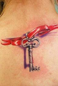 I-3D ribbon key tattoo iphethini