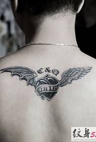 back simple wing tattoo picture