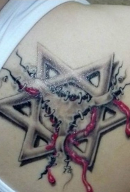 pekne vyzerajúce tetovanie so šiestimi hrotmi s hviezdami