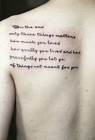 moški hrbet neprekinjena vrsta angleških slik tatoo