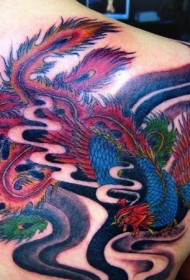 späť farba tradičné fénix tetovanie vzor