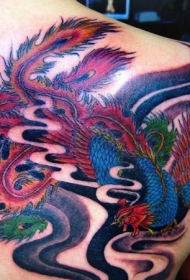 umbala emuva wendabuko i-phoenix tattoo iphethini