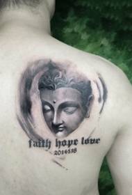 mbrapa modelin e tatuazhit të karakterit të Buddhës